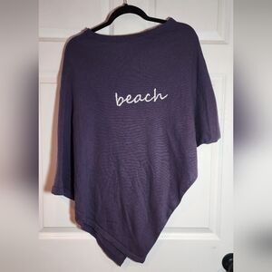 NWT Top It Off Beach Poncho Cotton Blue Purple One Size